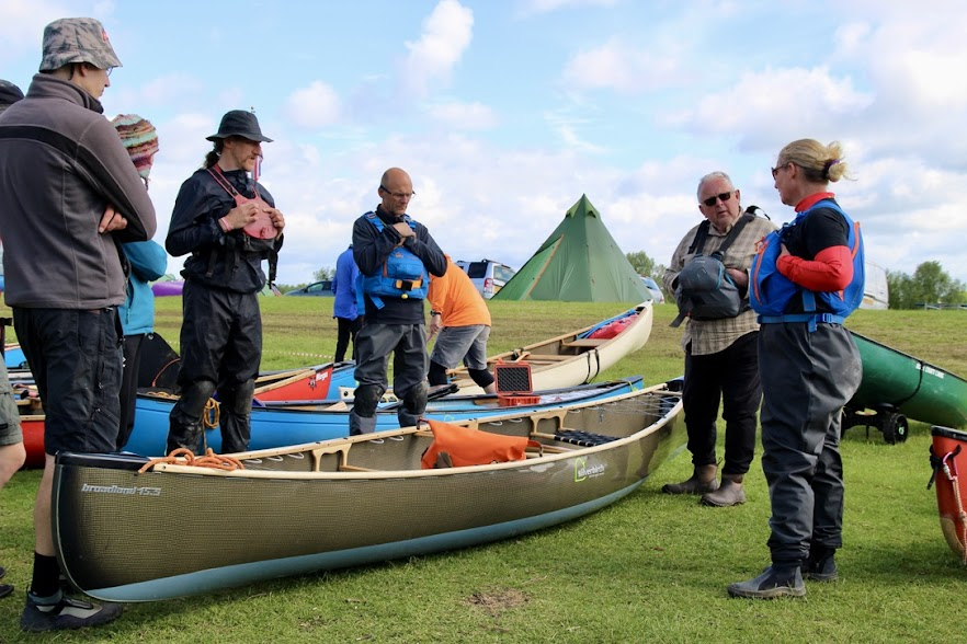 Canoefest-2024-3 Paddlers learning from Ray